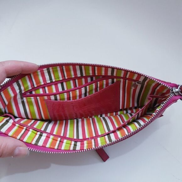 Nordstrom Pink Leather Candystripe Wristlet/Clutch - Picture 10 of 11